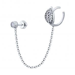 Серебряные серьги SOKOLOV с фианитом 94170340 фото