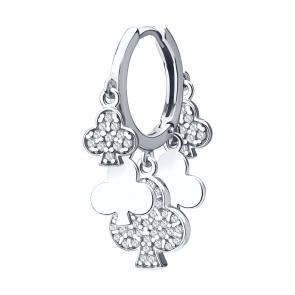 Одиночная серьга из серебра SOKOLOV с фианитом 94170359 фото