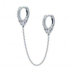 Одиночная серьга из серебра SOKOLOV с фианитом 94170360 фото