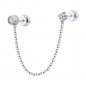 Одиночная серьга из серебра SOKOLOV с фианитом 94170361 фото