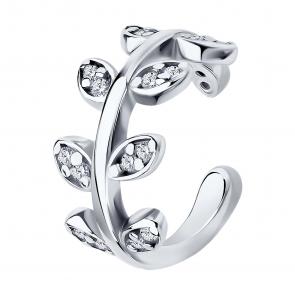 Одиночная серьга из серебра SOKOLOV с фианитом 94170366 фото