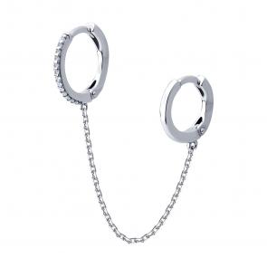 Одиночная серьга из серебра SOKOLOV с фианитом 94170367 фото