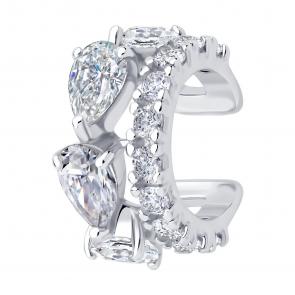 Одиночная серьга из серебра SOKOLOV с фианитом 94170372 фото