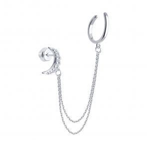 Одиночная серьга из серебра SOKOLOV с фианитом 94170378 фото