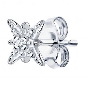 Одиночная серьга из серебра SOKOLOV с фианитом 94170382 фото