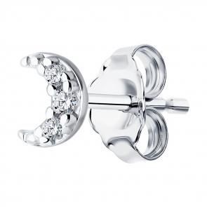 Одиночная серьга из серебра SOKOLOV с фианитами 94170383 фото