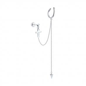 Одиночная серьга-крест из серебра SOKOLOV 94170389 фото