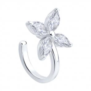 Одиночная серьга из серебра SOKOLOV с фианитом 94170391 фото