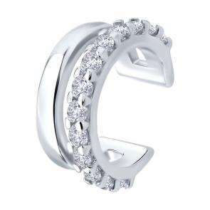 Одиночная серьга из серебра SOKOLOV с фианитом 94170393 фото