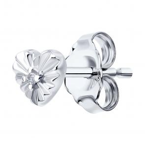 Одиночная серьга из серебра SOKOLOV с фианитом 94170396 фото