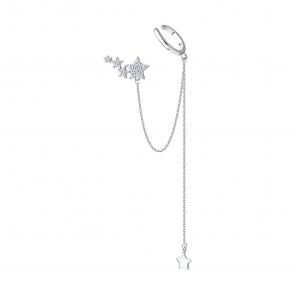 Одиночная серьга из серебра SOKOLOV с фианитом 94170407 фото