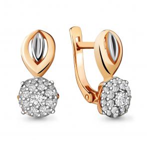 Золотые серьги AQUAMARINE с бриллиантом 941973к фото