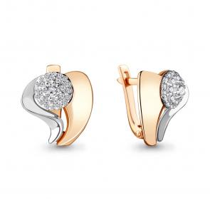 Золотые серьги AQUAMARINE с бриллиантом 941976к фото