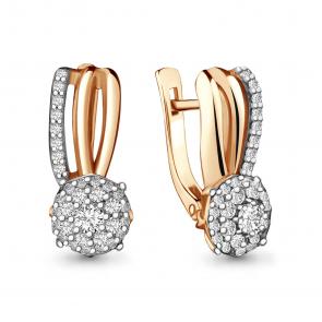 Золотые серьги AQUAMARINE с бриллиантом 941979к фото