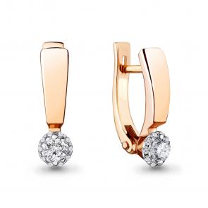 Золотые серьги AQUAMARINE с бриллиантом 942449Ак фото