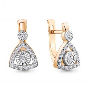 Золотые серьги AQUAMARINE с бриллиантом 942814к фото