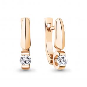 Золотые серьги AQUAMARINE с бриллиантом 942863к фото