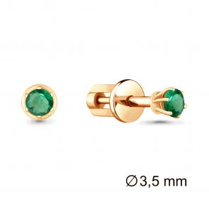 Золотые серьги AQUAMARINE с изумрудом 942946ки фото