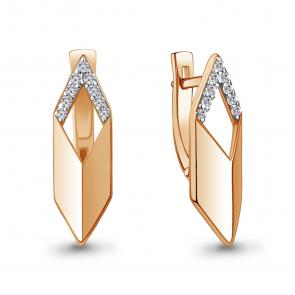 Золотые серьги AQUAMARINE с бриллиантом 943087к фото