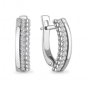 Серьги из белого золота AQUAMARINE с бриллиантом 943091 фото