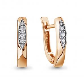 Золотые серьги AQUAMARINE с бриллиантом 943213к фото