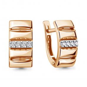 Золотые серьги AQUAMARINE с бриллиантом 943249к фото