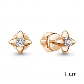 Одиночная серьга из золота AQUAMARINE с фианитом 943261к фото