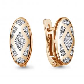 Золотые серьги AQUAMARINE с бриллиантом 943335к фото