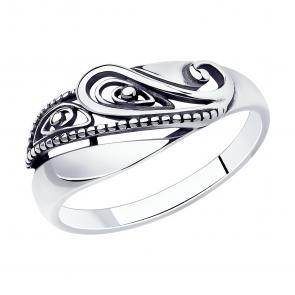 Кольцо из черненого серебра Diamant 95-110-01206-1 фото