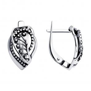 Серьги из черненого серебра Diamant 95-120-01205-1 фото