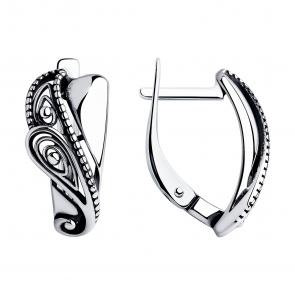 Серьги из черненого серебра Diamant 95-120-01206-1 фото