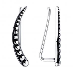 Серьги из черненого серебра Diamant 95-120-01490-1 фото