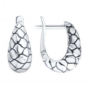 Серьги из черненого серебра Diamant 95-120-02655-1 фото