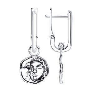 Серьги из черненого серебра Diamant 95-121-01228-1 фото