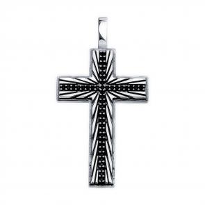 Подвеска из черненого серебра Diamant с фианитом 95-130-02632-1 фото