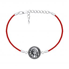 Текстильный шнурок с декоративным элементом из черненого серебра Ангел Хранитель Diamant 95-150-01700-1 фото