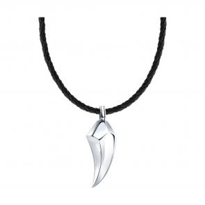 Кожаный шнурок-колье с декоративным элементом из серебра Diamant 95-170-02259-1 фото
