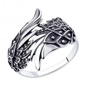 Кольцо из черненого серебра SOKOLOV с фианитом 95010096 фото