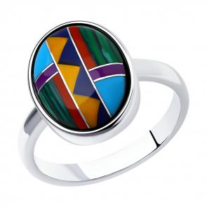 Серебряное кольцо SOKOLOV с бирюзой 95010170 фото