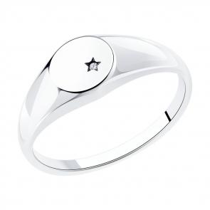 Кольцо из черненого серебра SOKOLOV с фианитом 95010184 фото