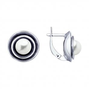 Серебряные серьги SOKOLOV с жемчугом 95020056 фото