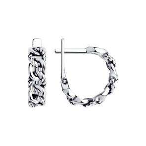 Серьги из черненого серебра SOKOLOV 95020084 фото