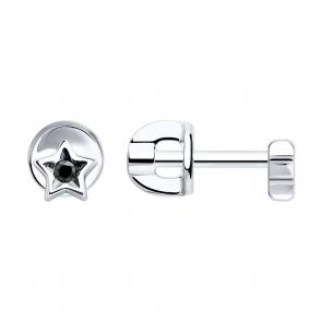 Серебряные серьги SOKOLOV с фианитом 95020096 фото