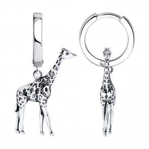 Серьги из черненого серебра SOKOLOV 95020121 фото