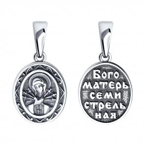 Серебряная подвеска-иконка Божией Матери Семистрельная SOKOLOV 95030190 фото