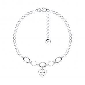 Браслет из черненого серебра SOKOLOV с фианитом 95050031 фото