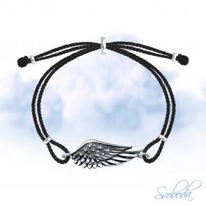 Текстильный шнурок с декоративным элементом из черненого серебра SOKOLOV 95050058 фото