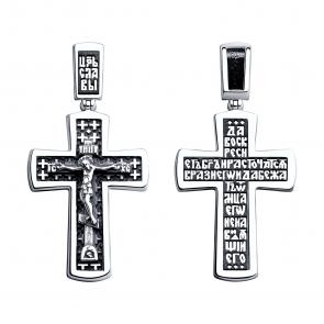 Подвеска-крест из черненого серебра Распятие Христово SOKOLOV 95120006 фото