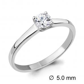 Помолвочное кольцо из белого золота AQUAMARINE с бриллиантом 961887 фото