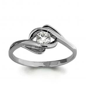 Кольцо из белого золота AQUAMARINE с бриллиантом 961988 фото